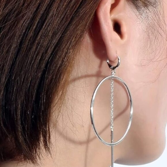 Silver  Hoop Earrings - Picture 5 of 6